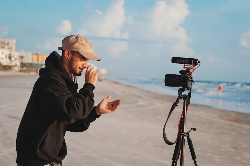Creator filming video content to repurpose across platforms